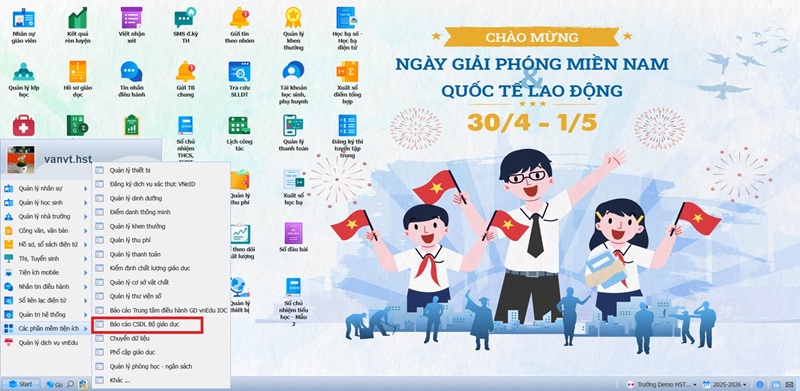 Truy cập vào chức năng đồng bộ dữ liệu Moet