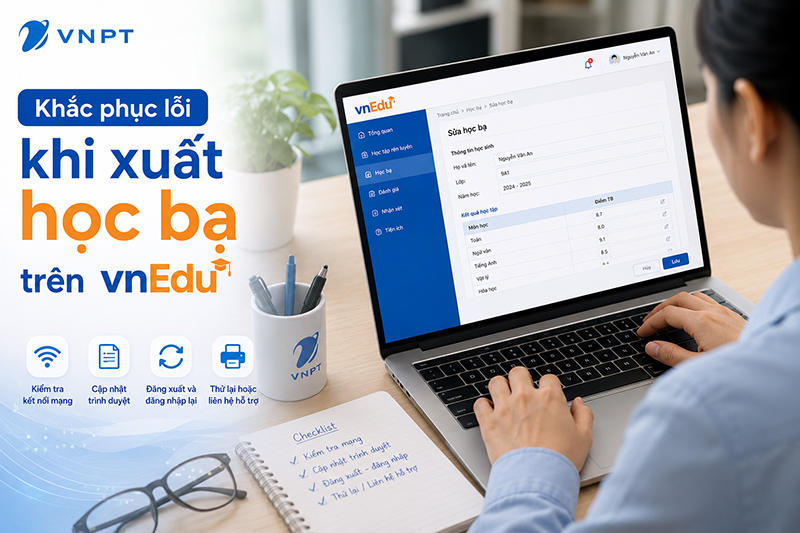 Khắc phục lỗi khi xuất học bạ trên vnEdu