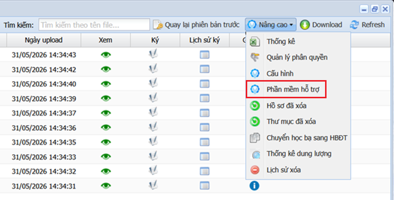 Phần mềm hỗ trợ
