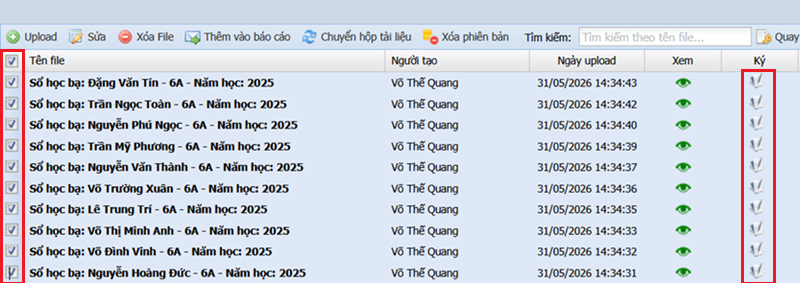 K&yacute; nhiều file c&ugrave;ng một l&uacute;c