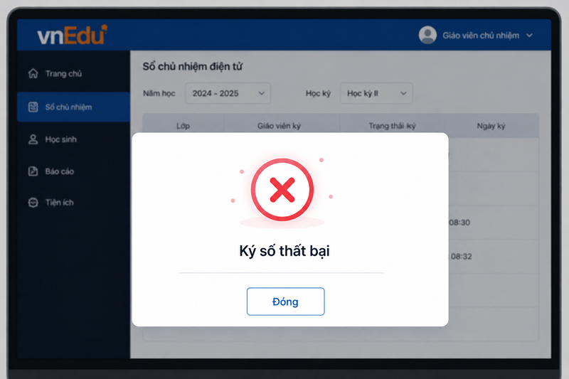 ký số thất bại