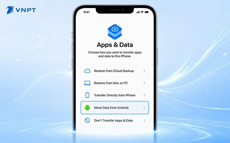 Cài đặt và khởi chạy ứng dụng Move to iOS