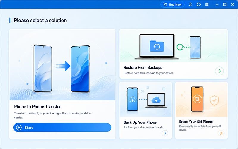 Sử dụng phần mềm máy tính để chuyển giao dữ liệu từ Android sang iPhone