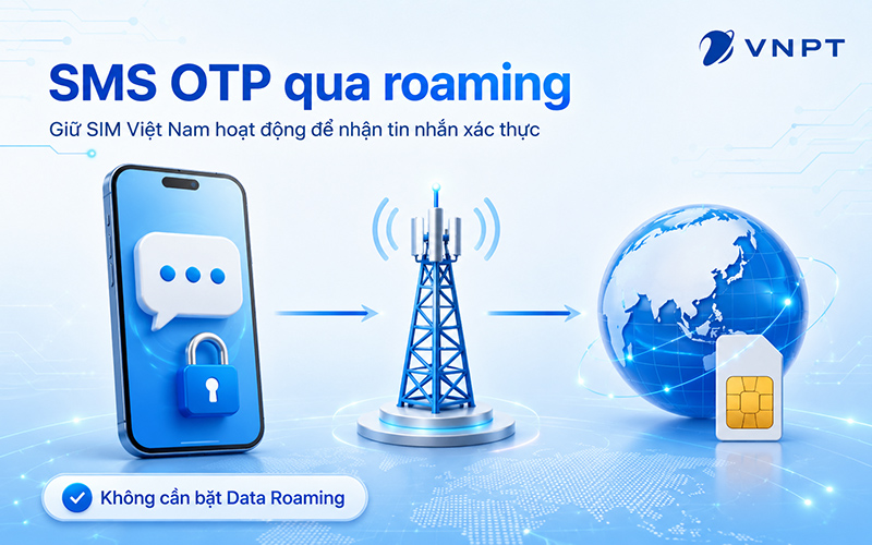 Nhận SMS OTP khi roaming: giữ SIM Việt Nam hoạt động; có thể tắt Data Roaming nếu chỉ cần nhận SMS.