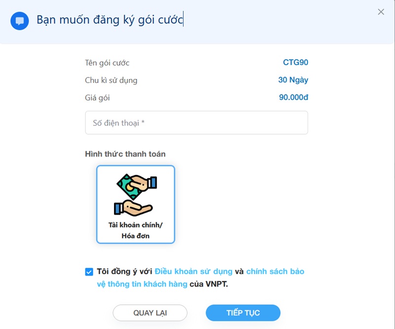 Chọn Đăng ký ngay