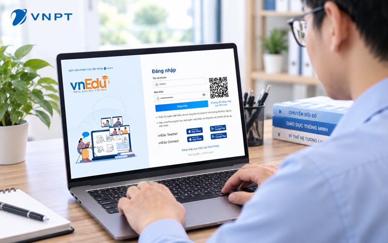 Tài khoản admin được cung cấp bởi nhà trường hoặc cơ quan quản lý