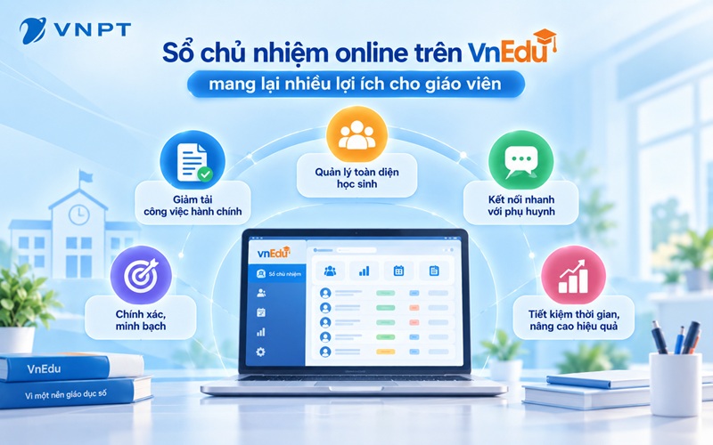Sổ chủ nhiệm online trên hệ thống VnEdu là một công cụ đắc lực hỗ trợ giáo viên trong việc quản lý lớp học