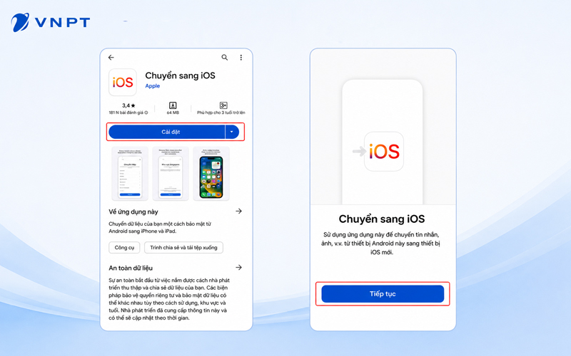 Tải và cài đặt ứng dụng Move to iOS trên thiết bị Oppo của bạn