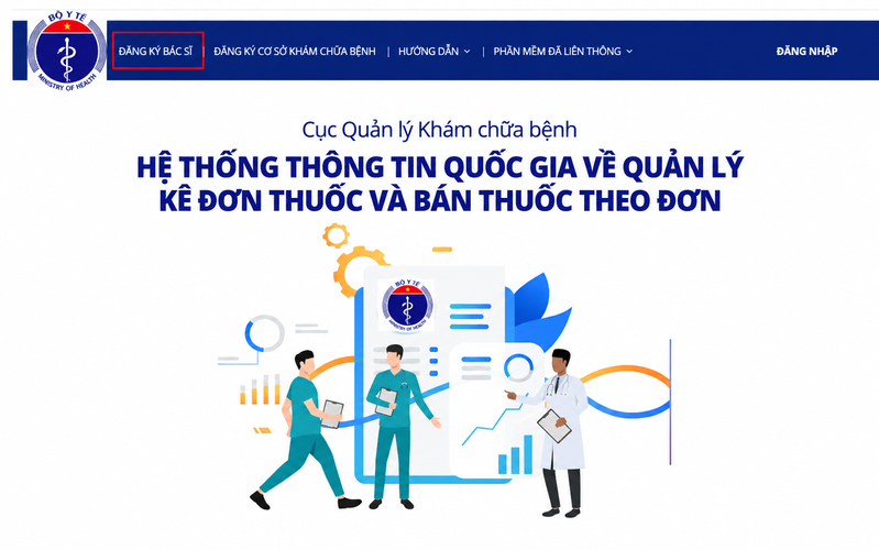 Chọn “Đăng ký bác sĩ”