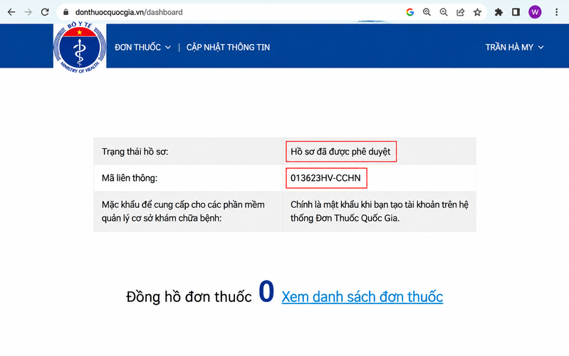Trạng thái hồ sơ được phê duyệt