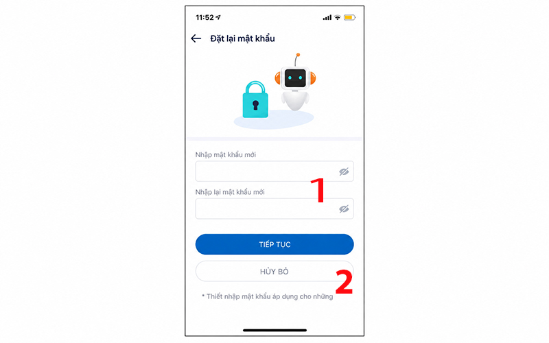 Thiết lập mật khẩu mới