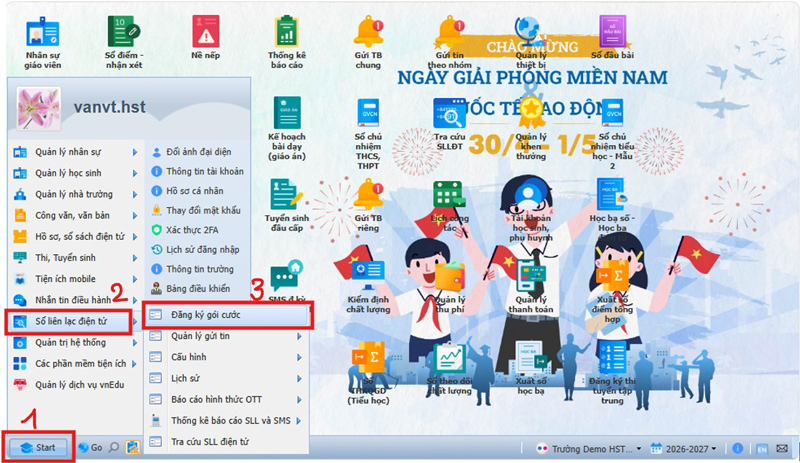 Mở hồ sơ học sinh