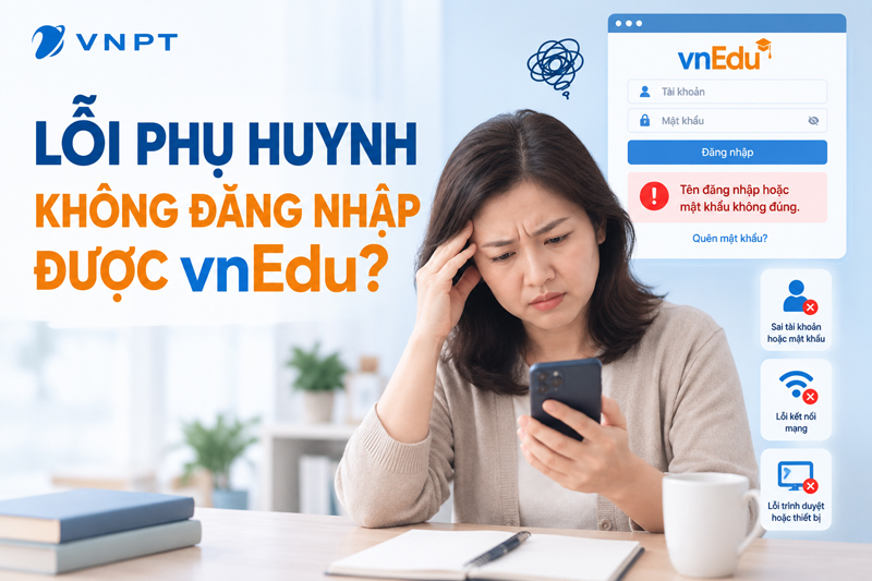 Phụ huynh gặp lỗi không đăng nhập được vnEdu