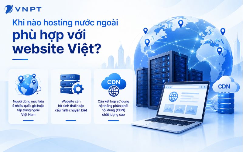 Website bằng tiếng Việt vẫn có thể sử dụng hosting nước ngoài