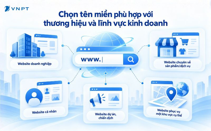Chọn tên miền phù hợp với thương hiệu và lĩnh vực kinh doanh