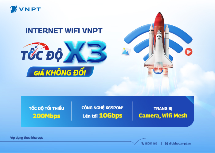 VNPT ra mắt các gói cước Internet mới: Tốc độ x3, giá không đổi