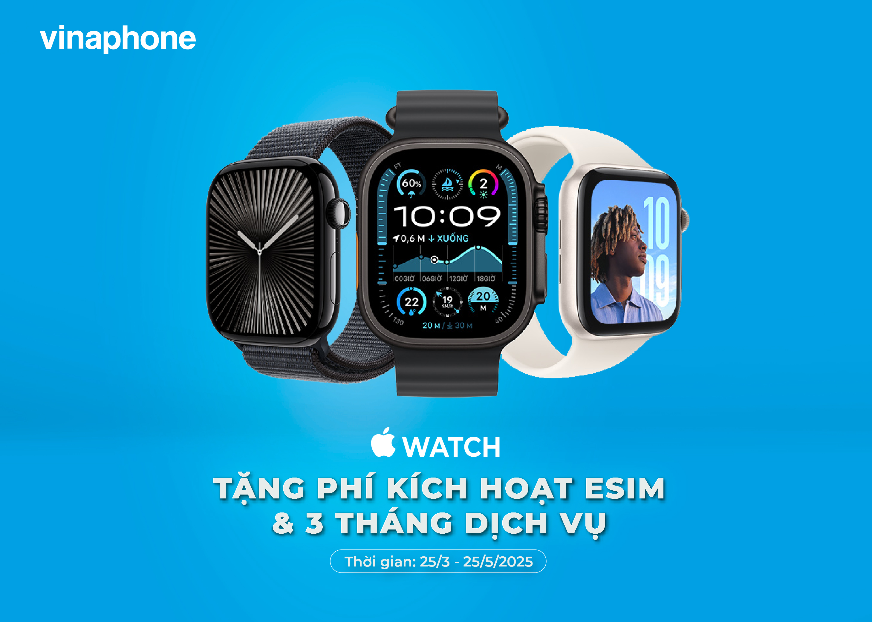 VinaPhone ưu đãi sử dụng dịch vụ eSIM trên Apple Watch