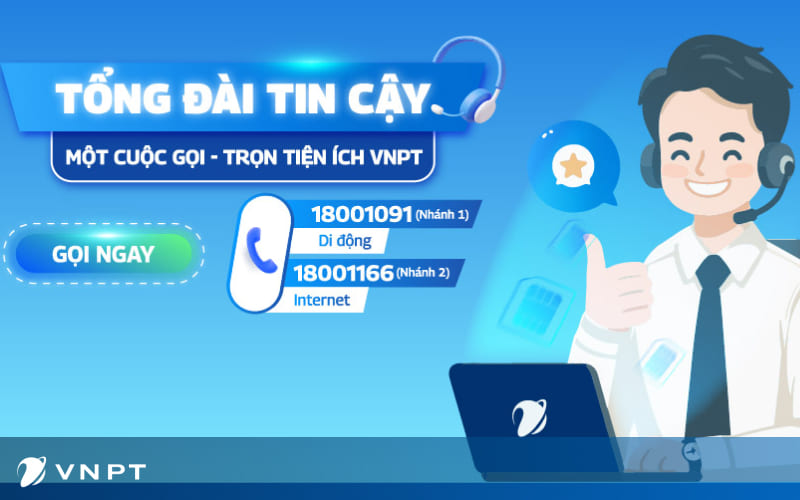 Tổng đài dịch vụ di động 1800 1091 của VNPT