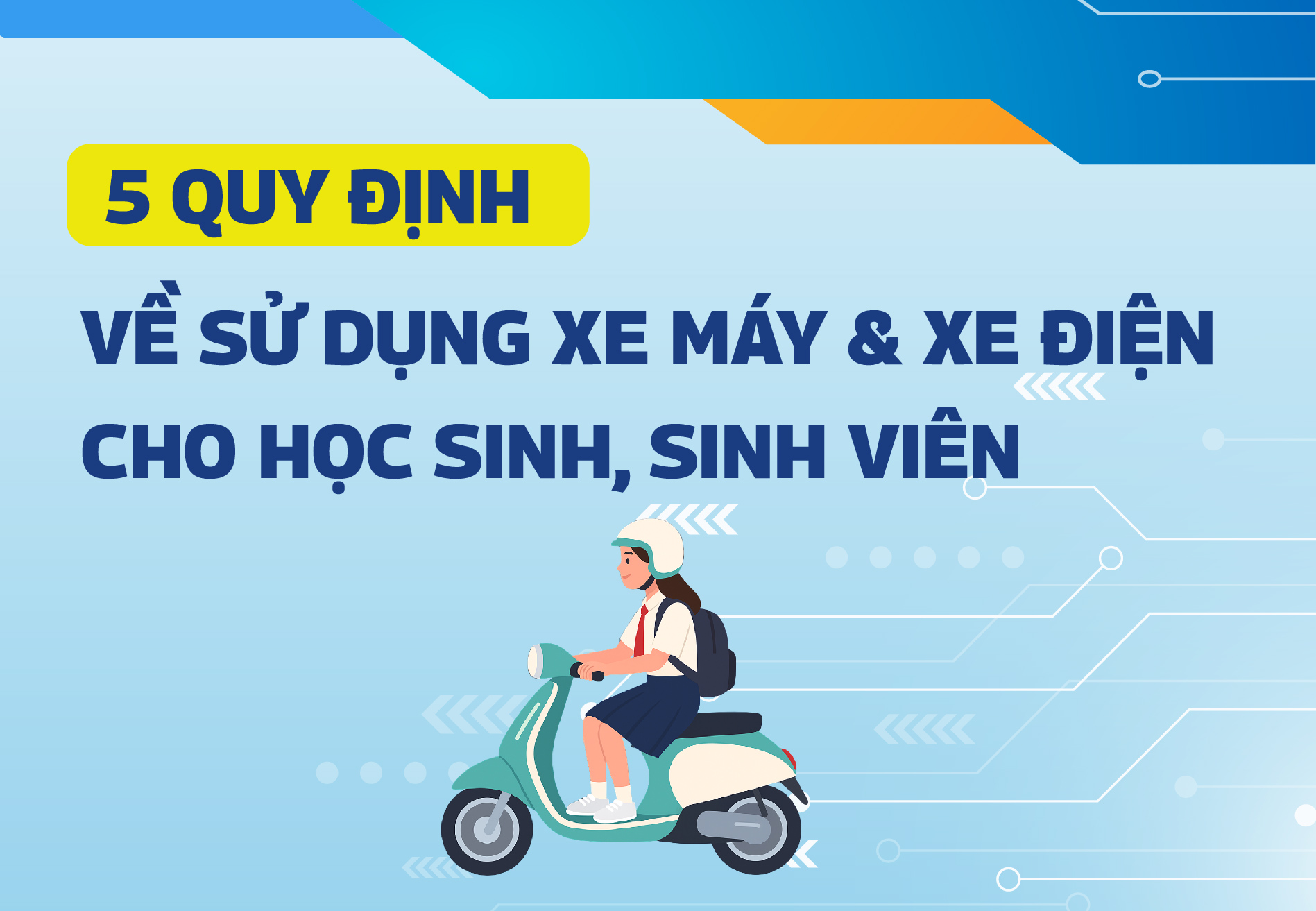 [INFOGRAPHIC]  Phụ huynh cần biết: 5 quy định về việc sử dụng xe máy và xe điện cho học sinh năm 2025