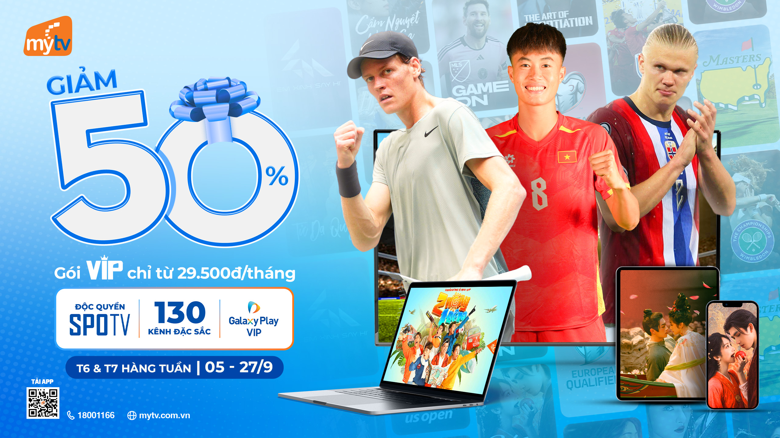 MyTV ưu đãi 50% Gói VIP – Thưởng thức đại tiệc giải trí nhân dịp sinh nhật