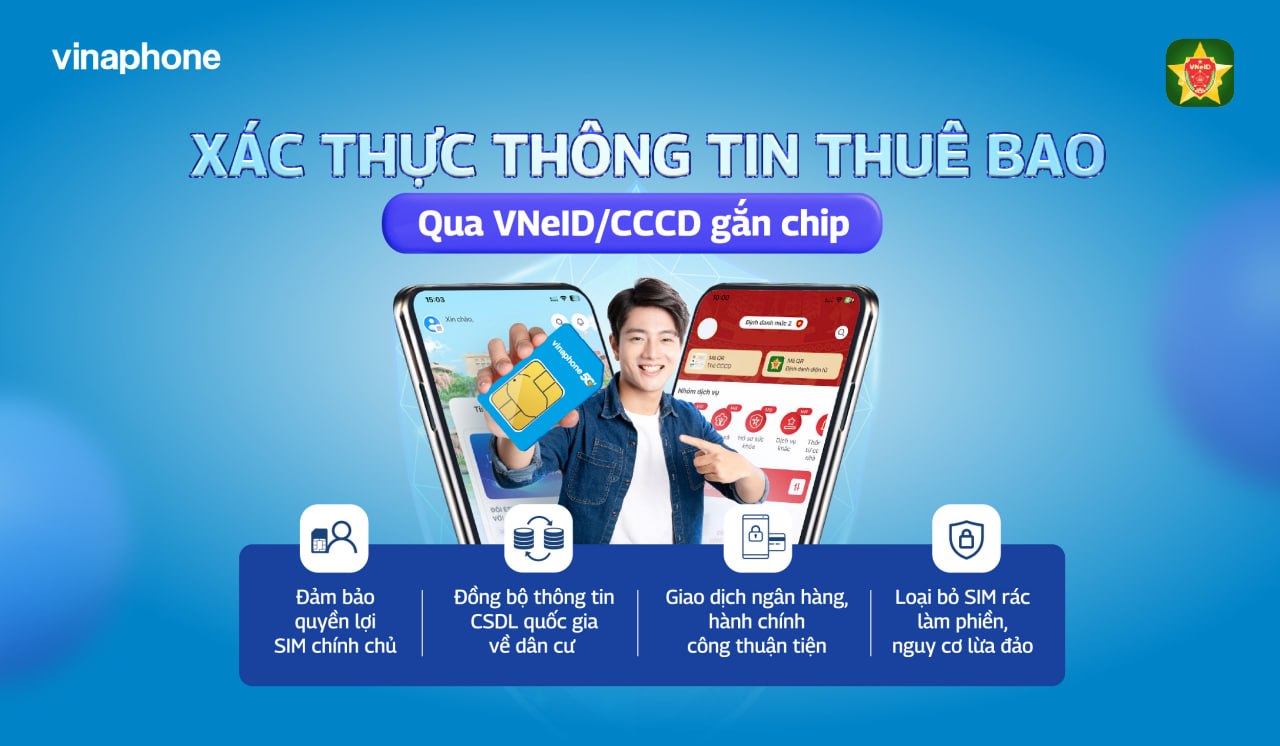 Khách hàng trên toàn quốc dễ dàng xác thực thông tin thuê bao cùng VinaPhone