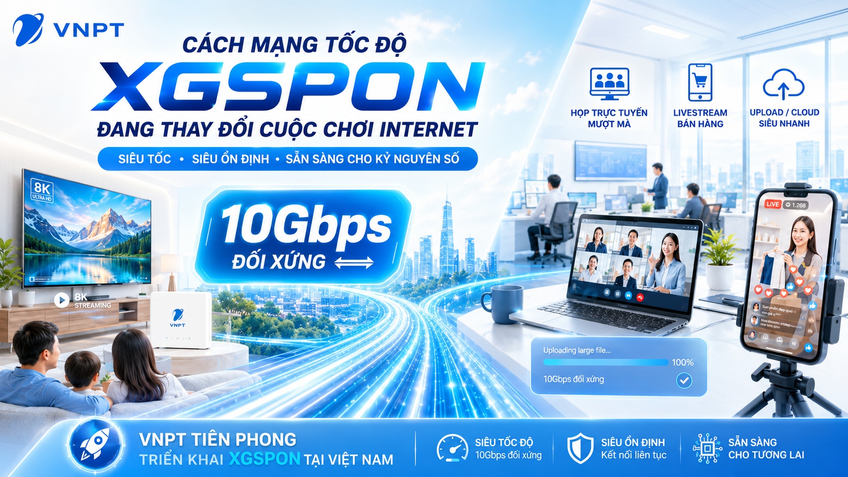 FiberVNN – Internet XGSPON tốc độ siêu cao, bệ phóng giúp doanh nghiệp bứt phá