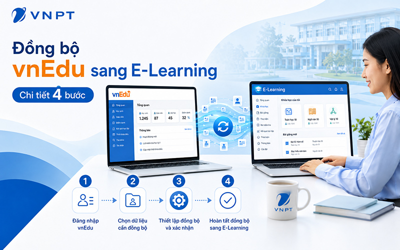 Cách đồng bộ vnEdu sang E-Learning: chi tiết 4 bước